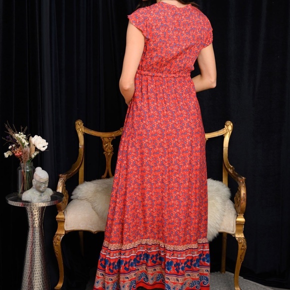 Boho Gypsy Style Red Dress - Picture 3 of 10